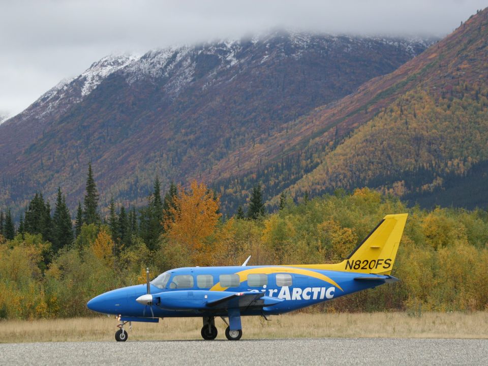 Excursie per vliegtuigje naar de poolcirkel, Alaska, USA