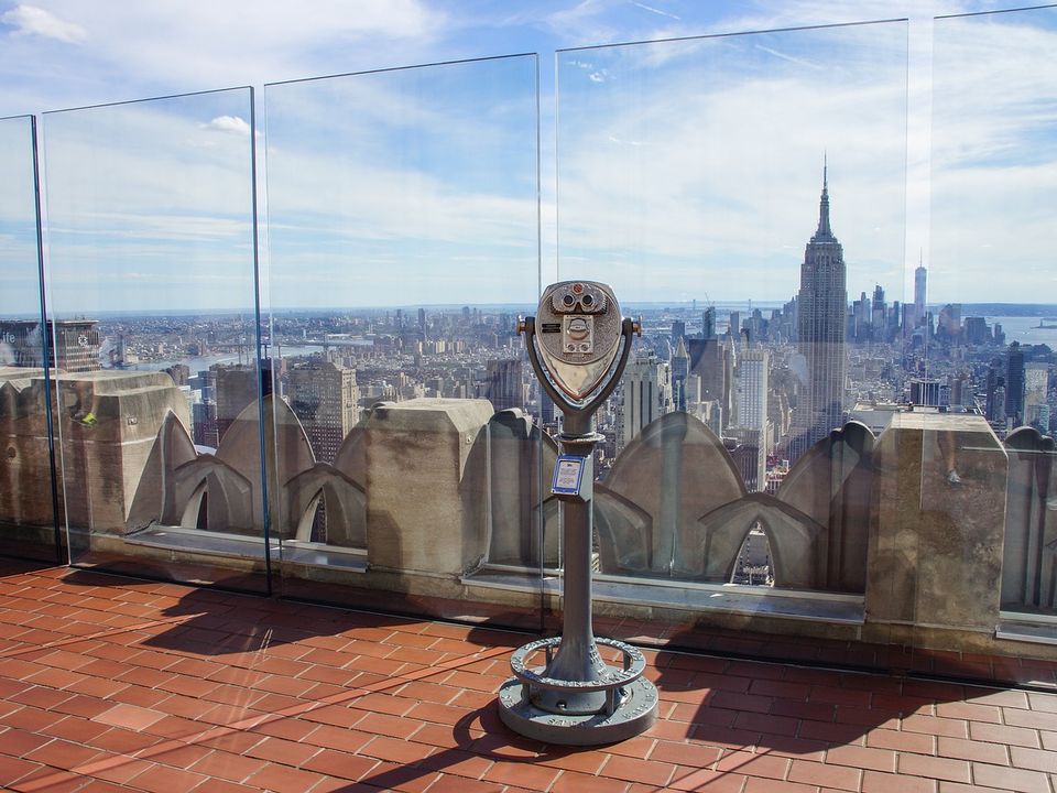 Geniet van het uitzicht vanaf Rockefeller Center in New York City, Amerika