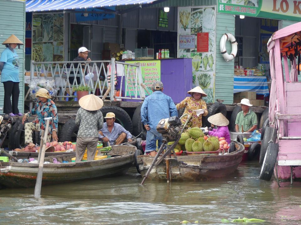 De drijvende markt van Can Tho in de Mekong delta