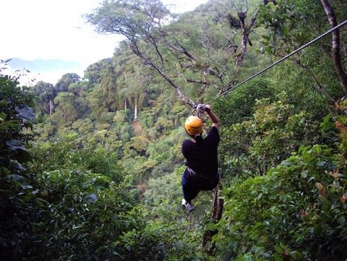 Ziplinen in de koffieregio in Colombia
