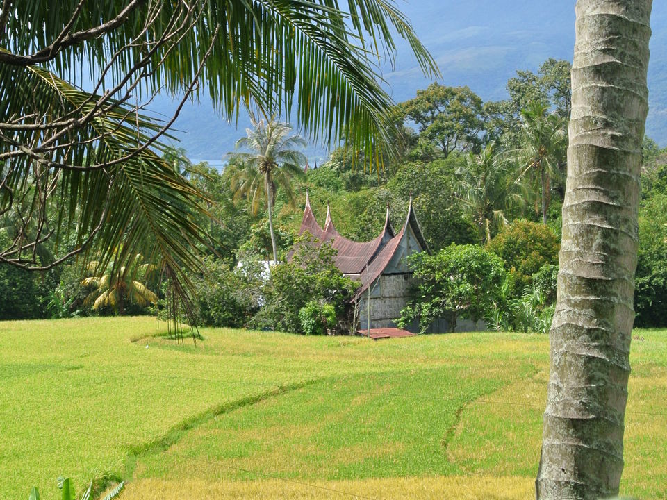 Een traditioneel huis in Bukittinggi op Sumatra, Indonesië