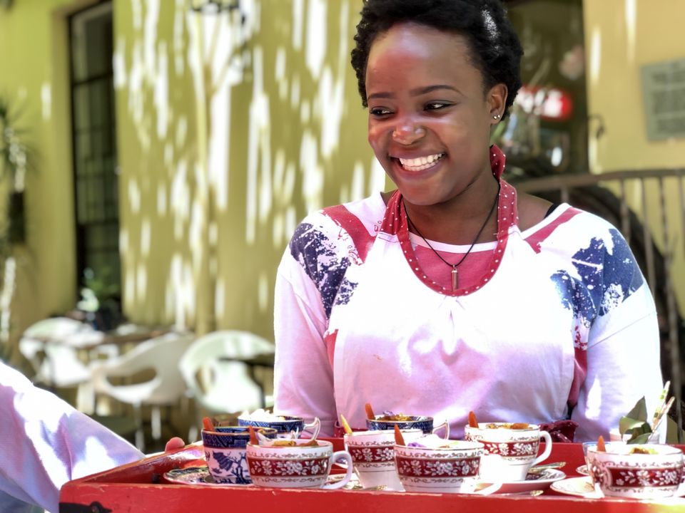 De gerechtjes worden geserveerd tijdens de foodtour in Kaapstad, Zuid-Afrika