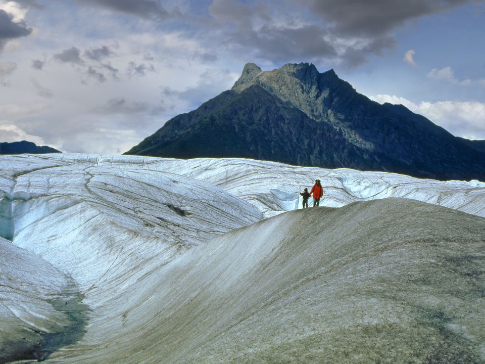 Hiken op de Kennicott-Root-Glacier, Alaska, Amerika