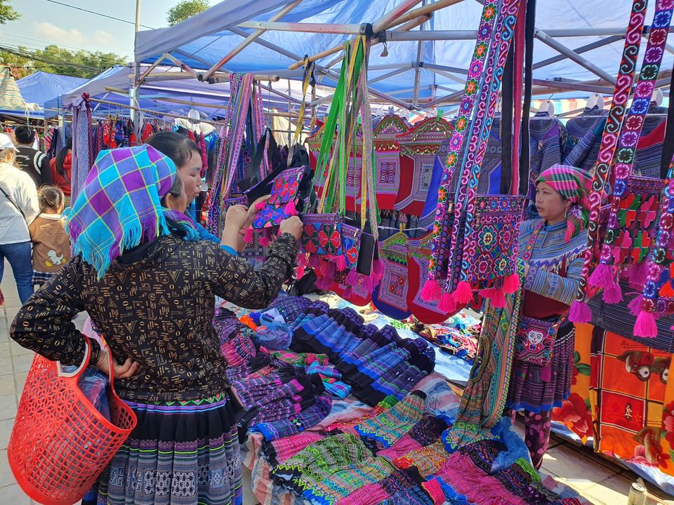 Kleurige markt van Bac Ha, Vietnam