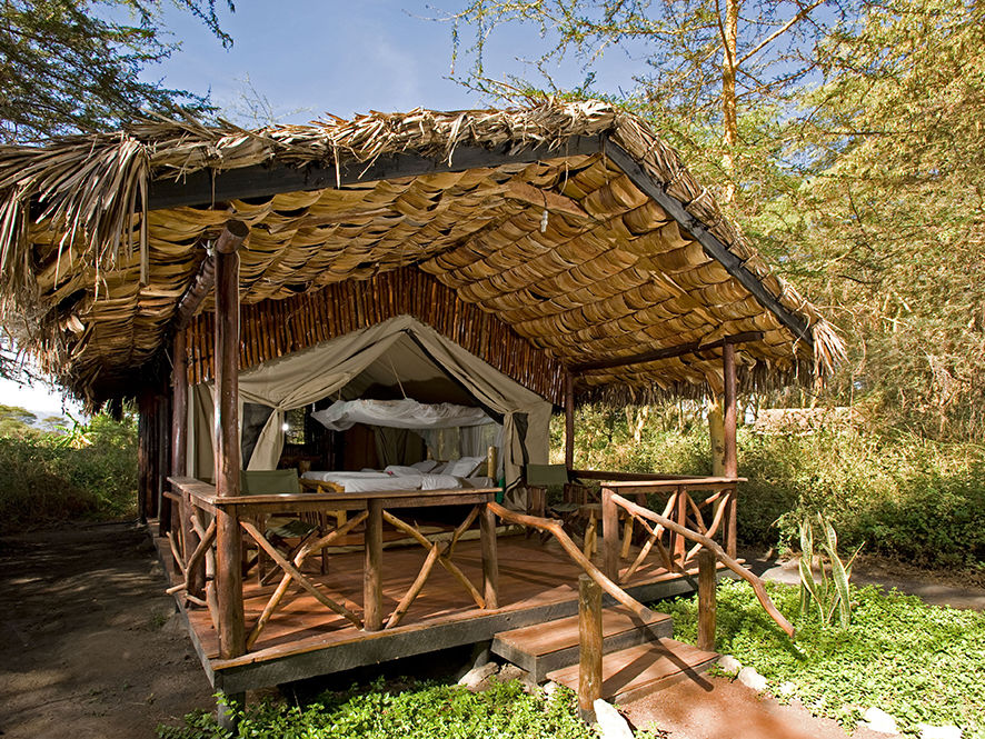 Slapen in een safaritent in Tanzania