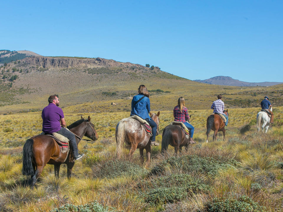 Paardrijden bij de pampa's van Bariloche, Argentinië