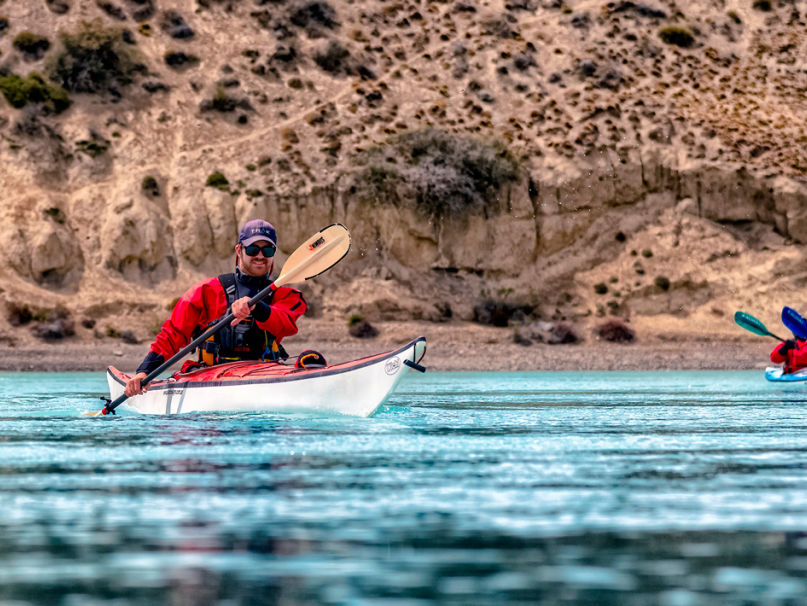 Kayakken bij Santa Cruz, El Calafate