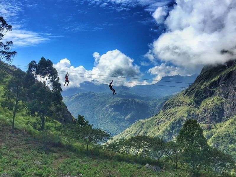 Ziplinen in Ella, Sri Lanka
