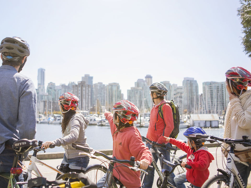 Fietstocht met kinderen Vancouver Canada