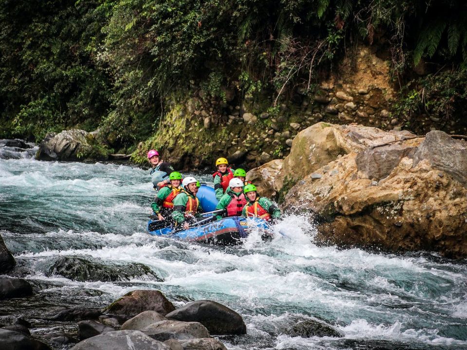 Raften nabij Rotorua, Nieuw-Zeeland