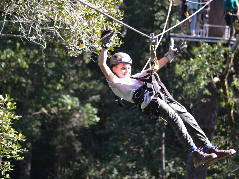 Ziplinen tussen de bomen