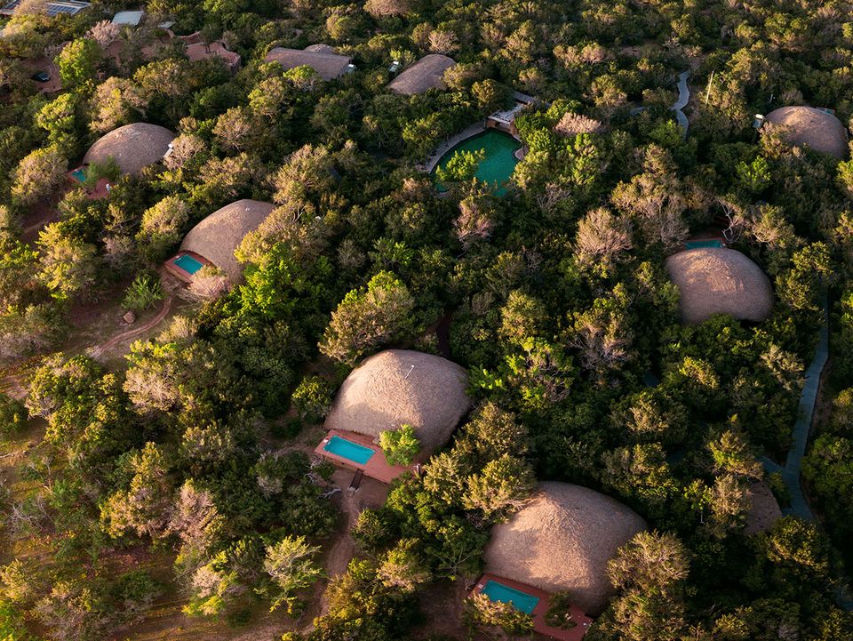 De lodges van Chena Huts, Yala, Sri Lanka