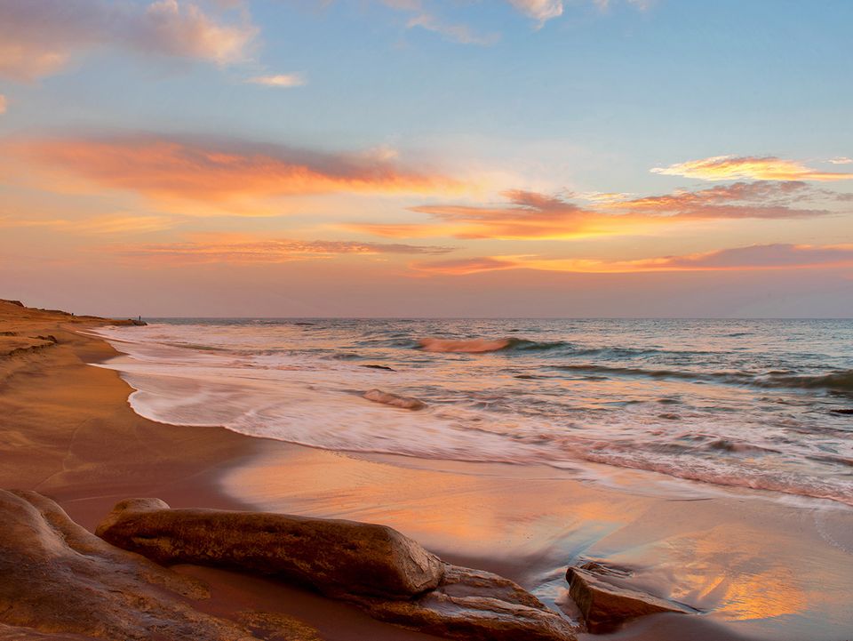 De kust bij Chena Huts, Yala, Sri Lanka