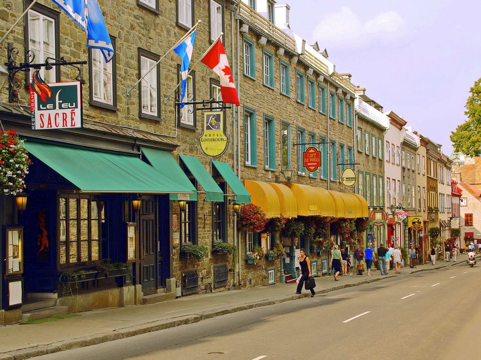 Gezellige straten in Quebec-city in Canada