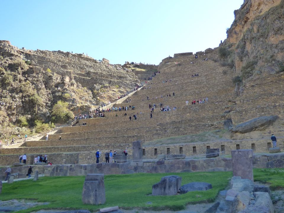 De ruines bij Ollantaytambo in Peru