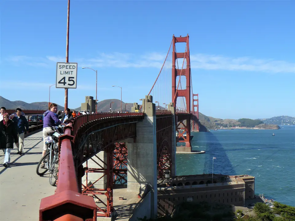 Fiets over de Golden Gate Bridge