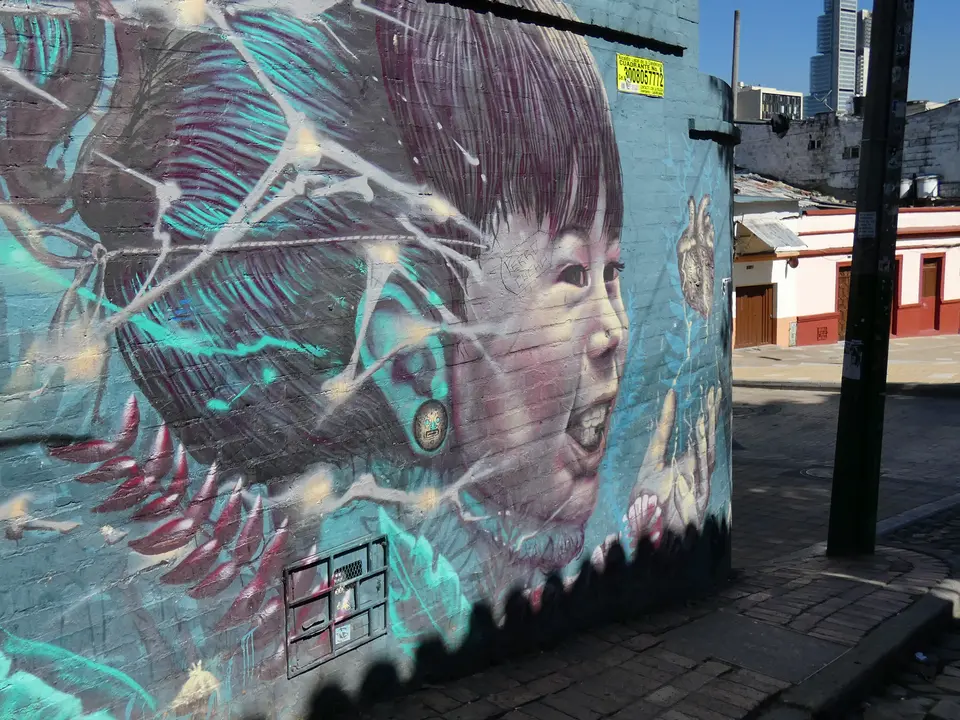 Bijzonder mooie graffiti op de muren in Bogota