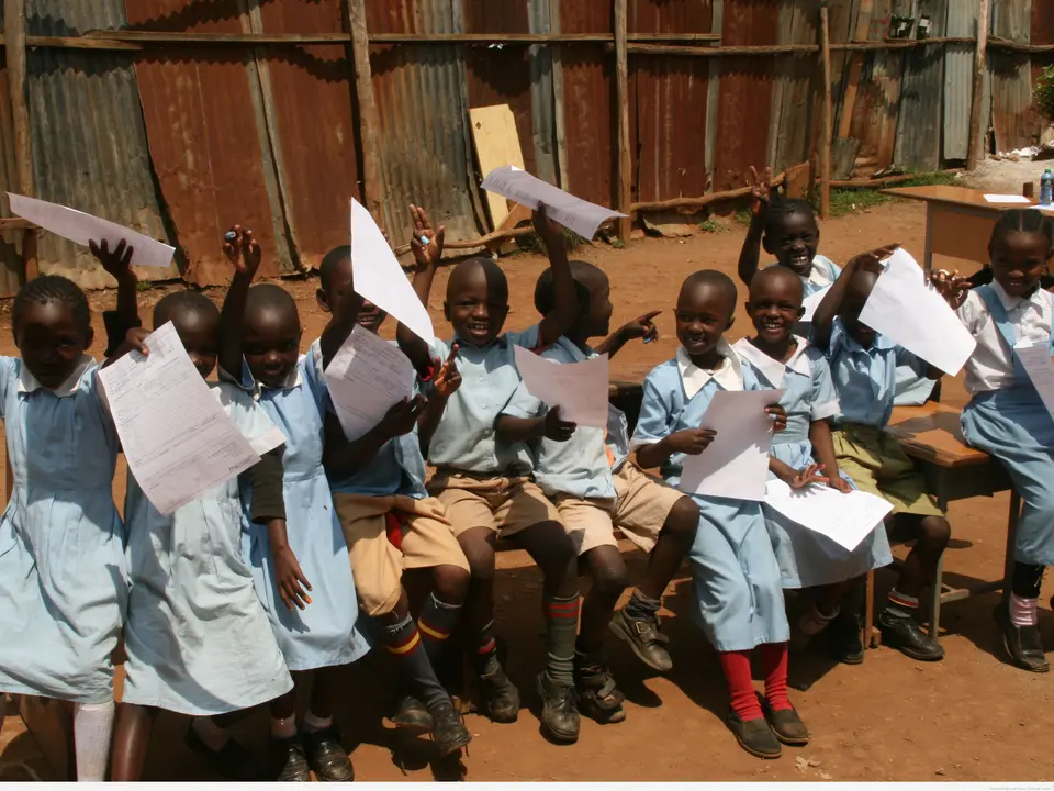 Lokale kinderen in Nairobi, Kenia