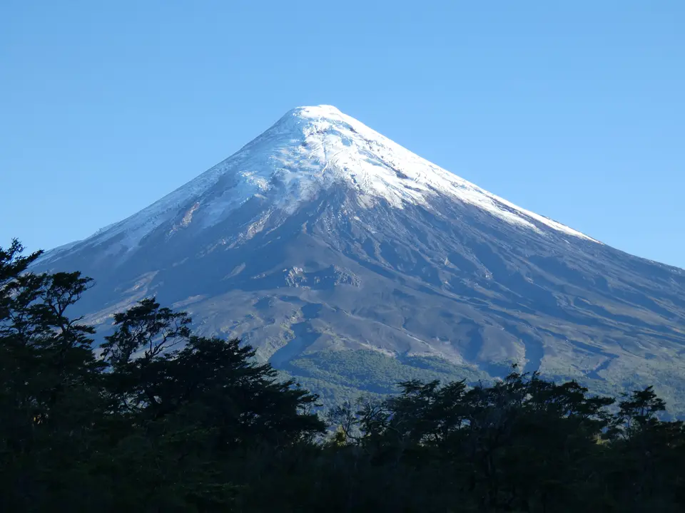 De conische top van de Osorno vulkaan, Chili