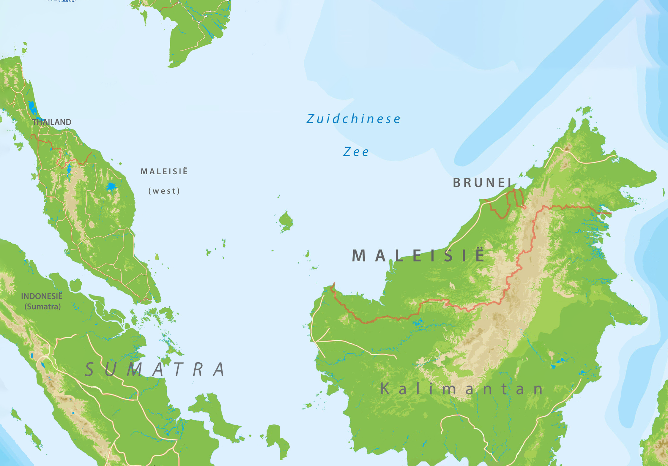 De kaart van Maleisië