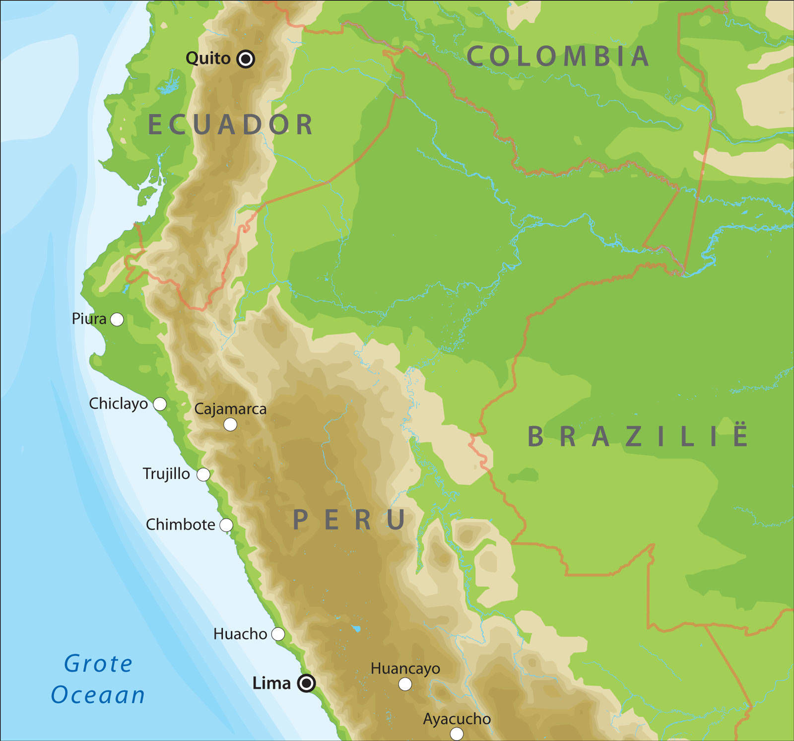 Kaart van Noord-Peru