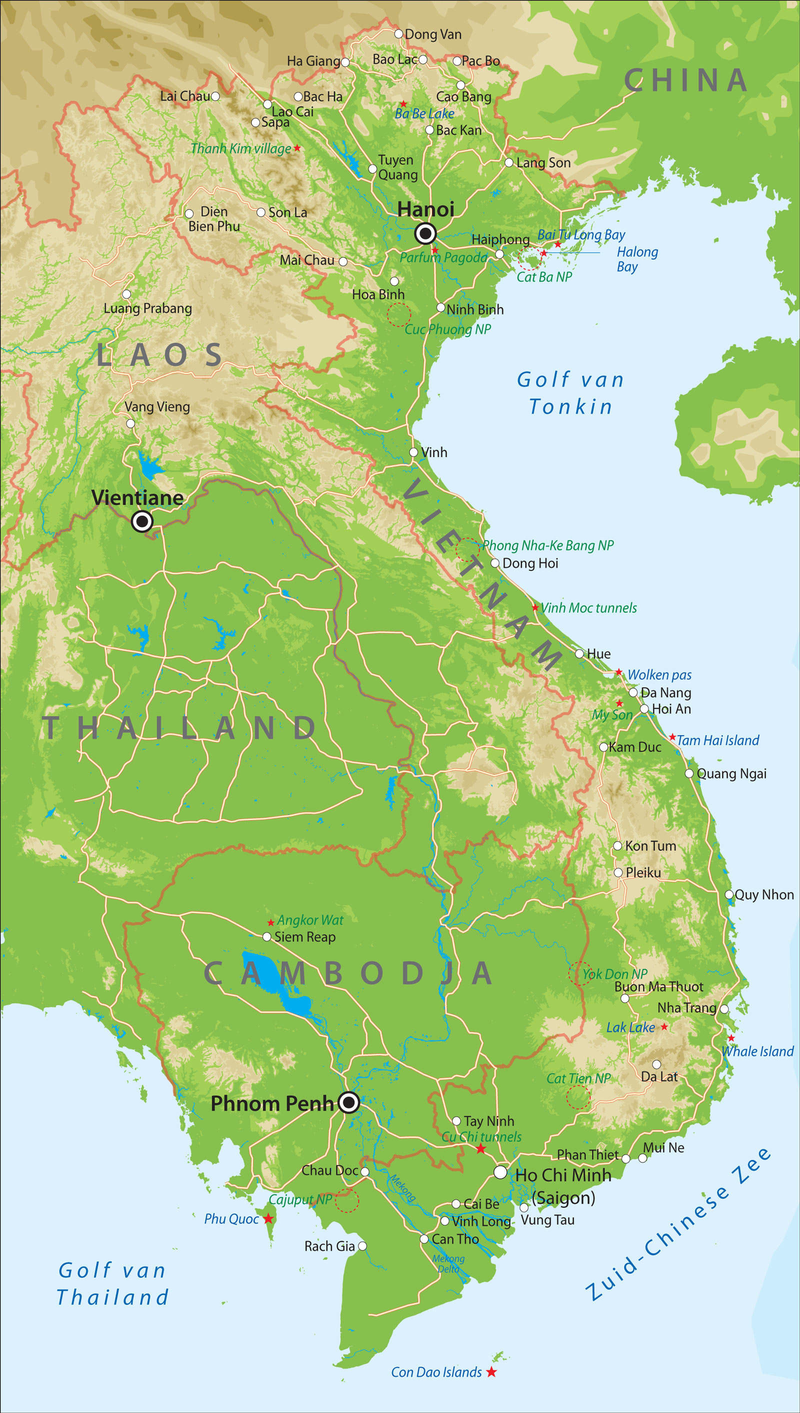 Kaart van Vietnam