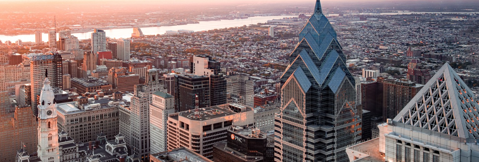 Amerika-Philadelphia-Helikopterview