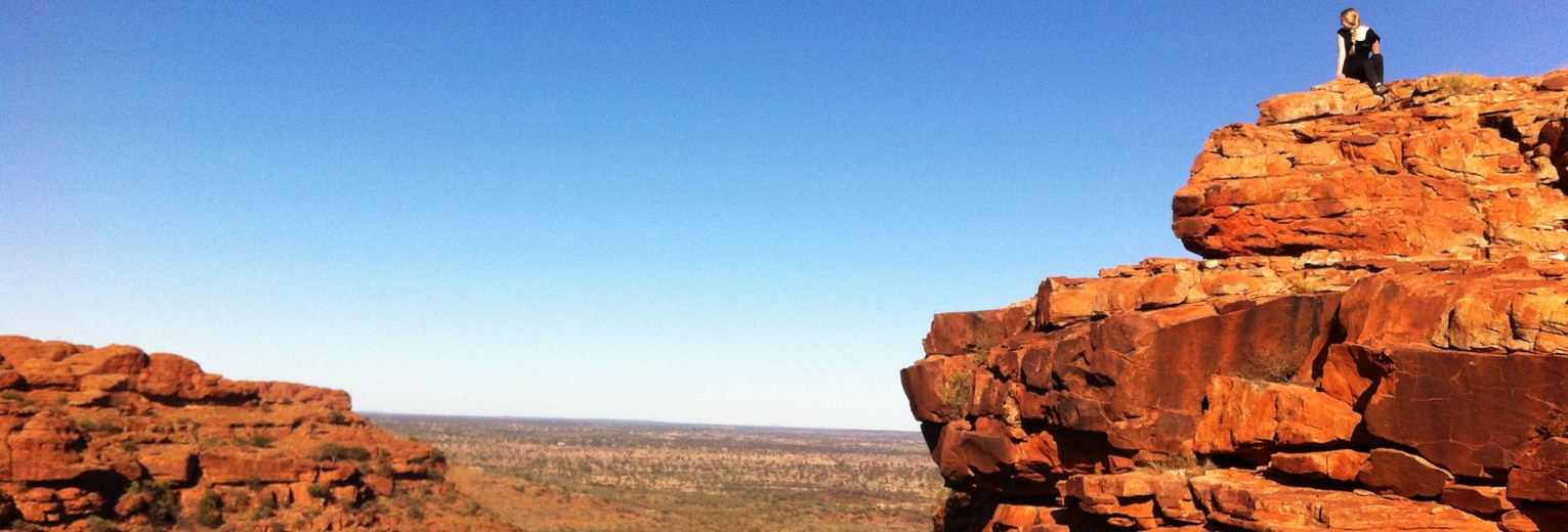 Medewerkster Melany op bij Kings Canyon