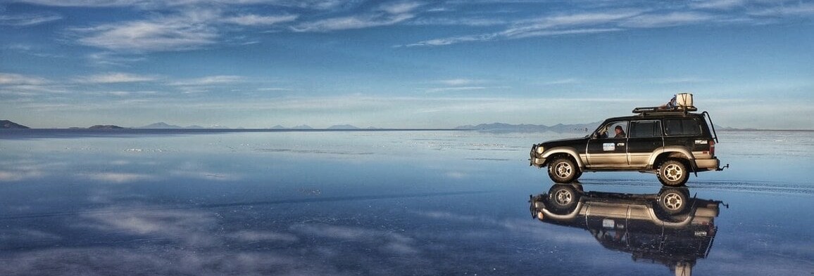 Magische zoutvlakte van Uyuni, op de grens van Bolivia en Chili