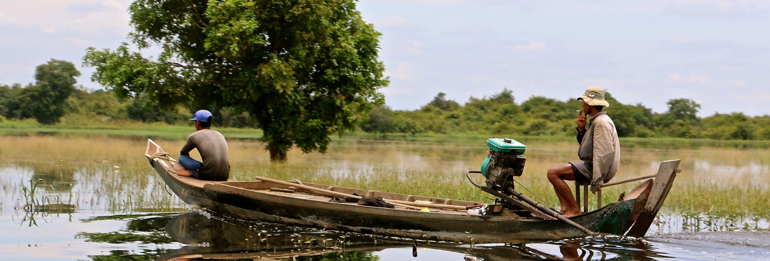 Battambang-rivier in Cambodja