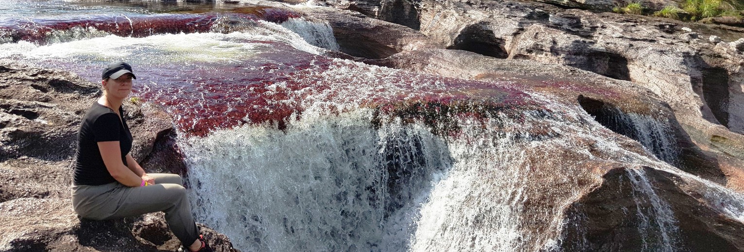 Kleuren en watervallen van Caño Cristales in Colombia Kleuren en watervallen van Caño Cristales in Colombia