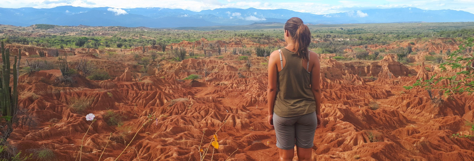 Medewerkster Van Verre in de Tatacoa woestijn