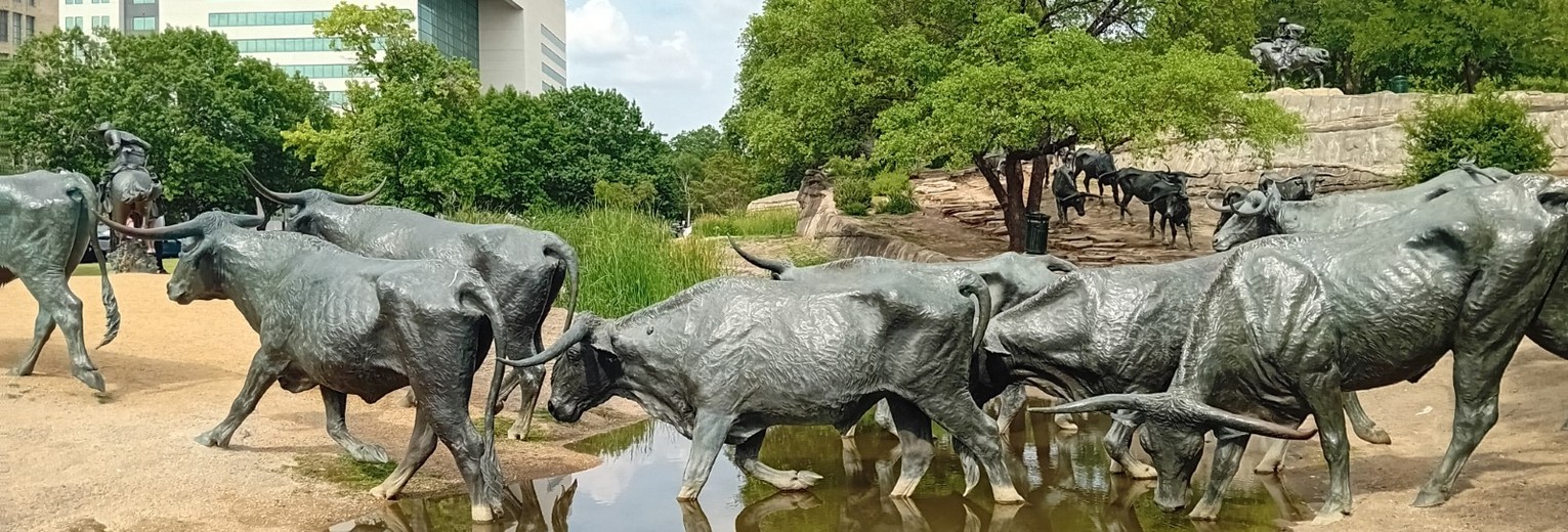 Kunstwerk in Pioneer Park in Downtown Dallas, Texas, Amerika