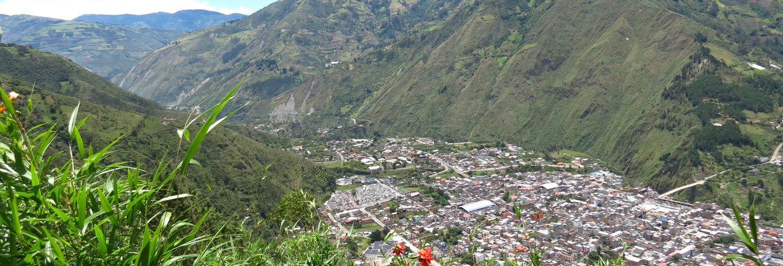 Het gezellige plaatsje Baños de Agua Santa