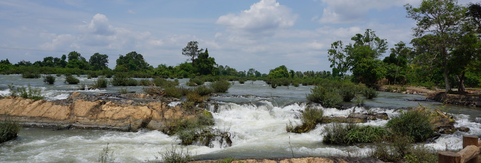 Uitzicht op de Li Phi watervallen op Don Khone
