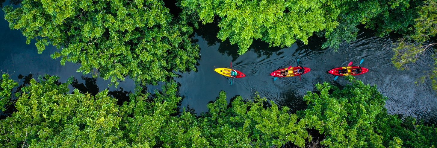 Mauritius, kajakken Tamarin Rivier