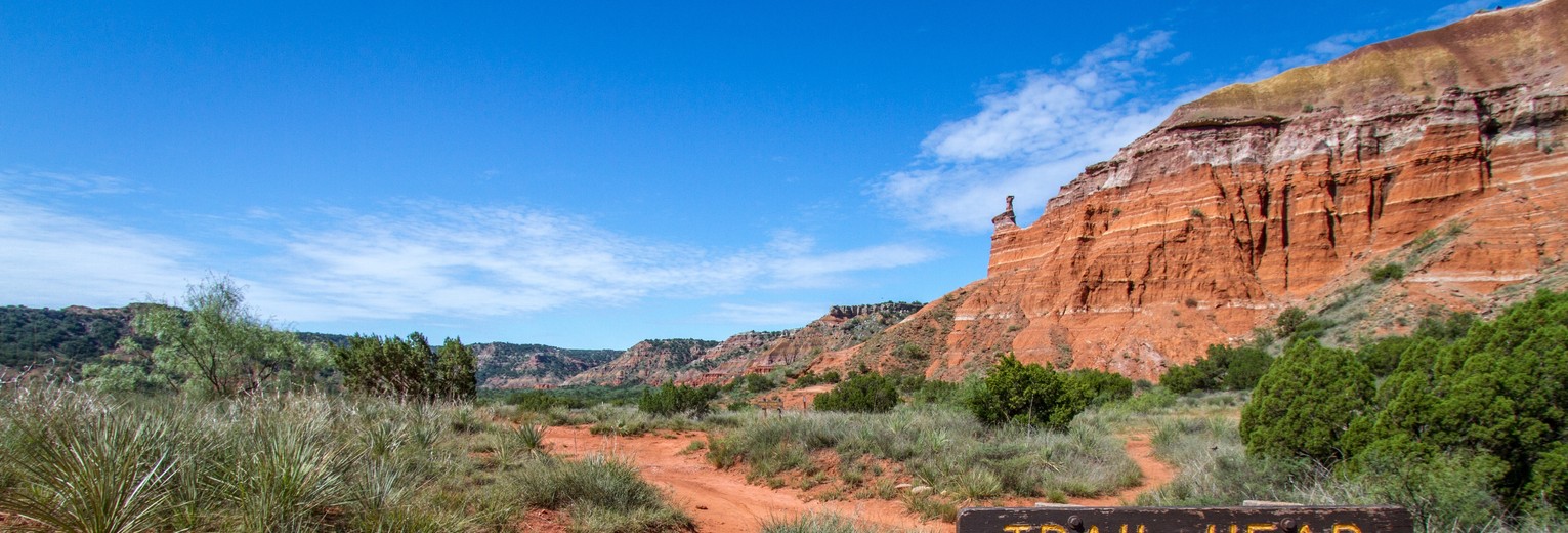 Wandelen in Palo Duro Canyon, Texas, USA