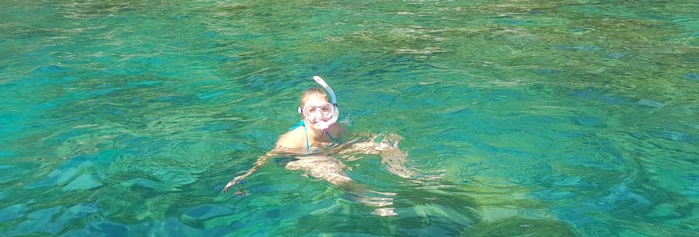 Onze Lara snorkelend Onze Lara snorkelend