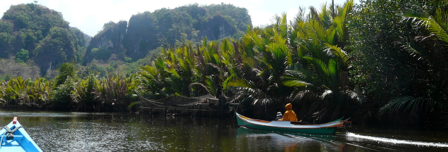 Sulawesi-Rammang Rammang-bootjes op het water_1