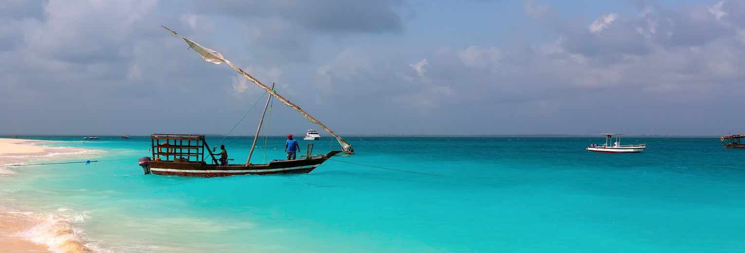 dhow boot op Zanzibar, Tanzania