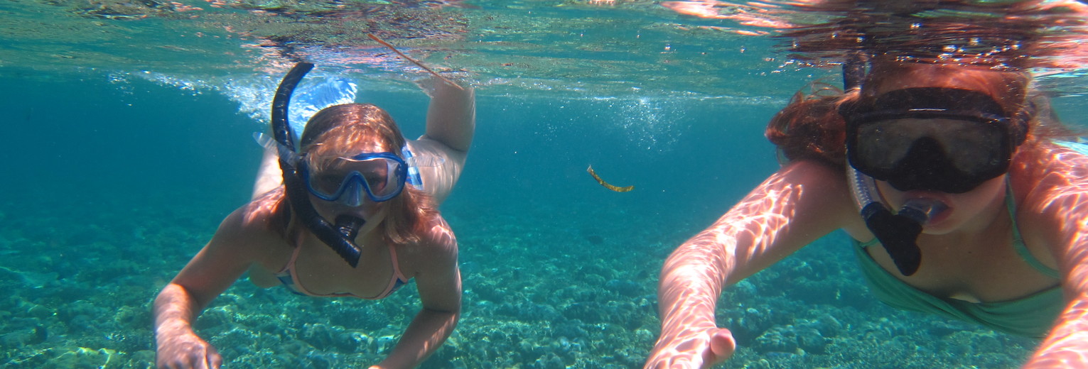 Samen snorkelen bij Menjangan, voor de kust bij Pemuteran Bali