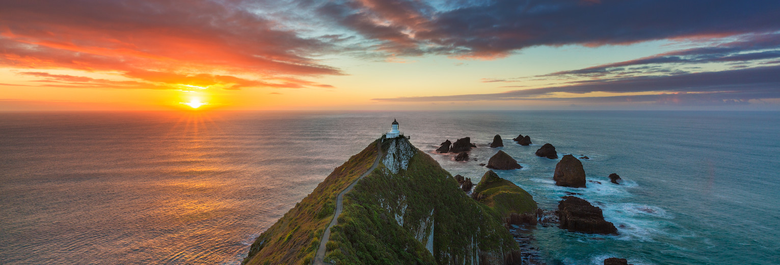 Zonsopkomst in The Catlins, Nieuw-Zeeland