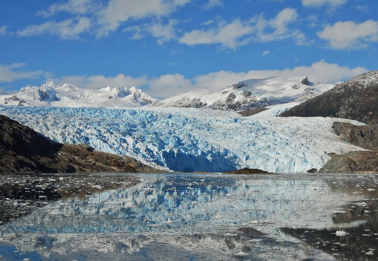 uitzicht op de glaciers vanaf de © Skorpios Cruises