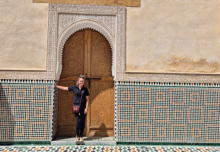 Christel in de Marokkaanse stad Meknes