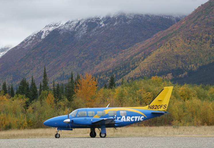 Excursie per vliegtuigje naar de poolcirkel, Alaska, USA Excursie per vliegtuigje naar de poolcirkel, Alaska, USA