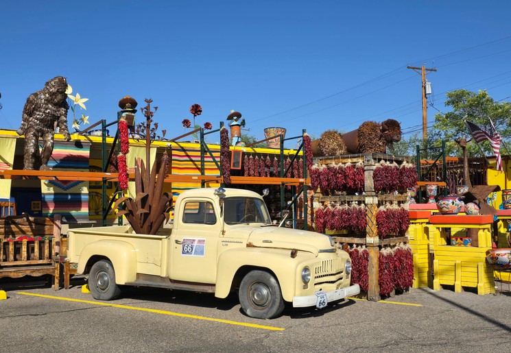 Memorabilia langs de Route 66 in Albuquerque, Amerika