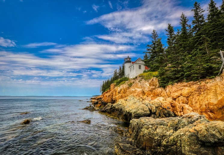 De fotogenieke vuurtoren van Acadia National Park, Amerika