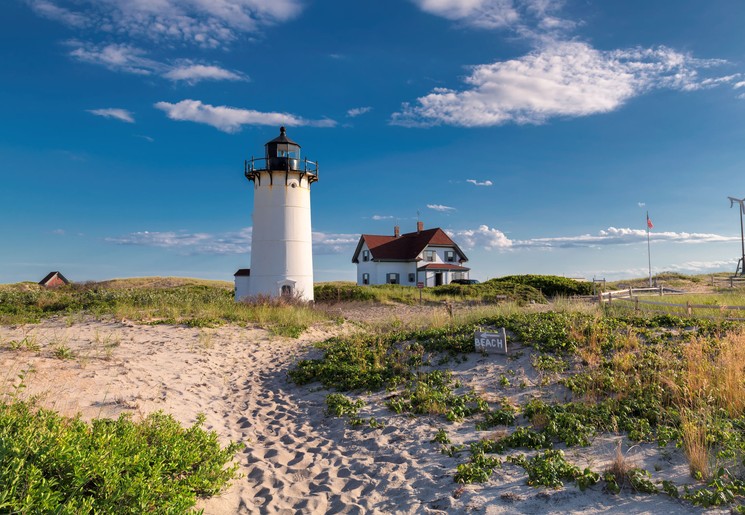 Vuurtoren bij Cape Cod Beach, USA