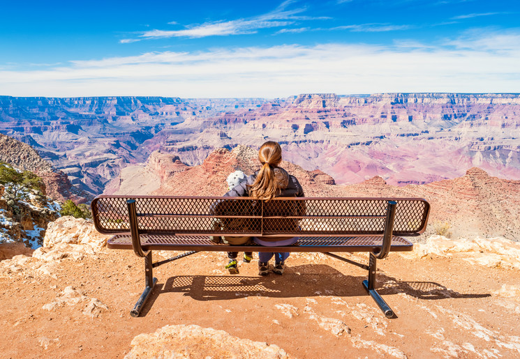 Amerika-Grand-Canyon-Uitzicht-Family