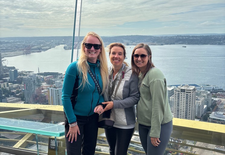 Bekijk Seattle vanaf grote hoogte, Noordwest-Amerika